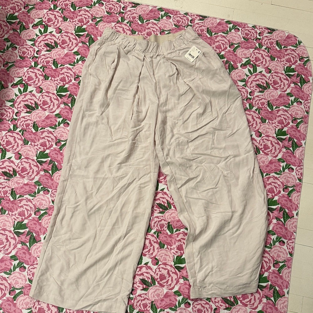 Free People Cream Wide-Leg Pants